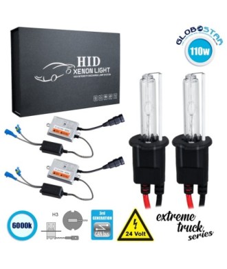 GloboStar® 84123 H3 XCB Line KIT Βασικού Φωτισμού Φορτηγού 3rd Generation Can-Bus Extreme Truck Series XENON 110W 10350lm DC 24V Αδιάβροχο IP65 Ψυχρό Λευκό 6000K